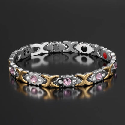 Health Magnetic Bracelet For Women And Men Stainless Steel Energy Germanium Magnet Hand Bracelets Luxury Ladies Jewellery