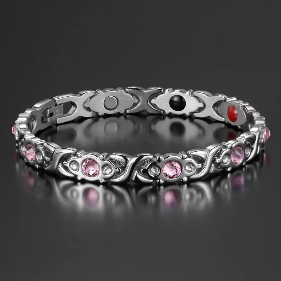 Health Magnetic Bracelet For Women And Men Stainless Steel Energy Germanium Magnet Hand Bracelets Luxury Ladies Jewellery