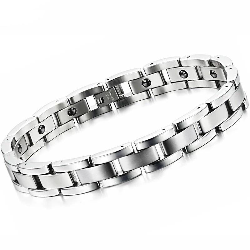 Therapeutic Vintage Stainless Steel Bracelet for Men - Buylaand