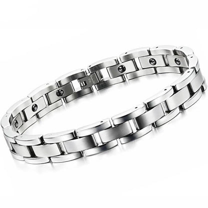 Therapeutic Vintage Stainless Steel Bracelet for Men - Buylaand