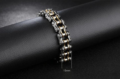 Stainless Steel 15mm Biker Link Bracelet - Buylaand