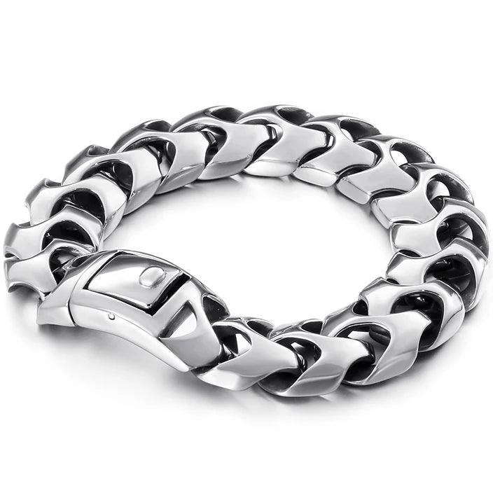 Heavy Stainless Steel Link Bracelet for Men - Buylaand