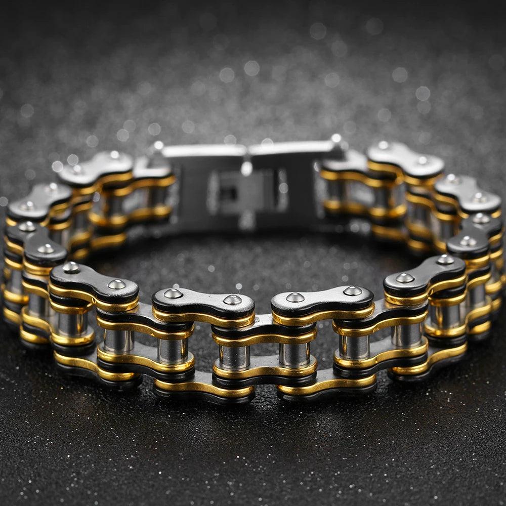 Stainless Steel 15mm Biker Link Bracelet - Buylaand