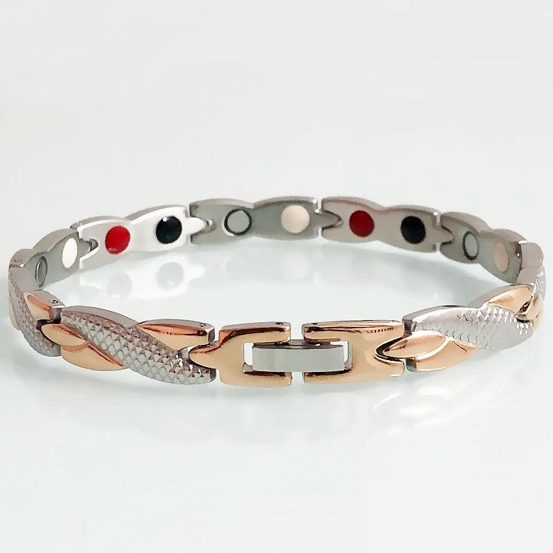 Stylish Rose Gold Magnetic Bracelet for Men & Women - Buylaand