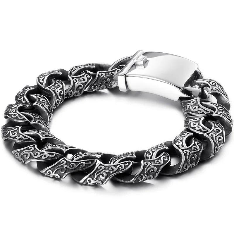 Heavy Stainless Steel Link Bracelet for Men - Buylaand