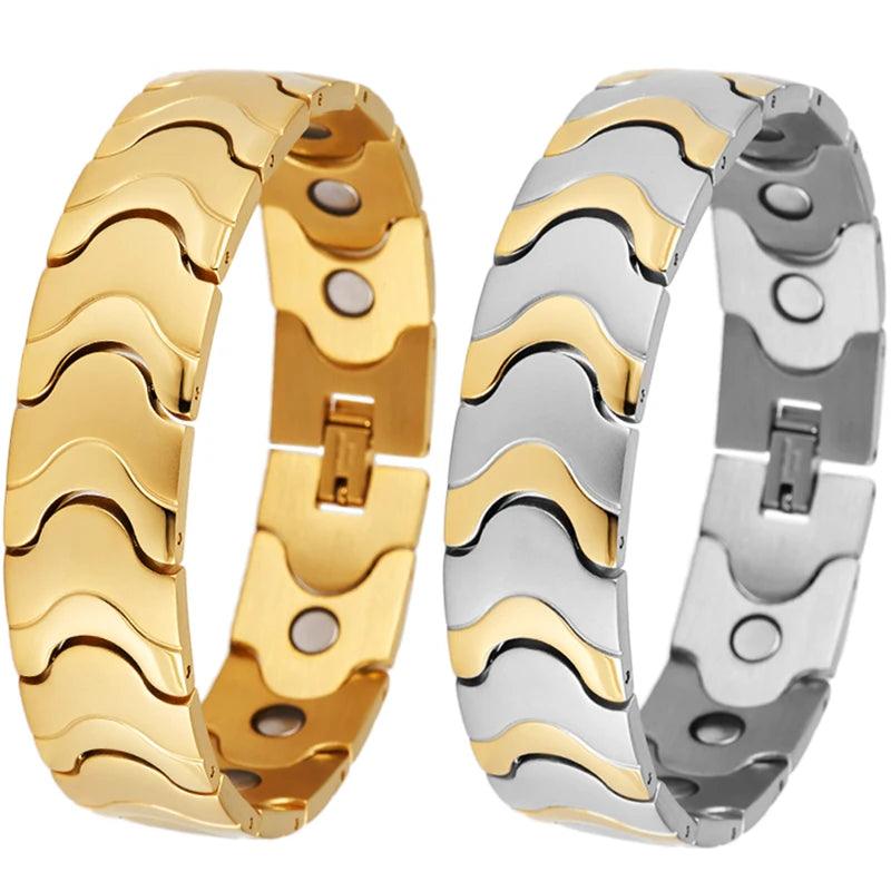 16mm Stainless Steel Magnetic Therapy Bracelet - Buylaand