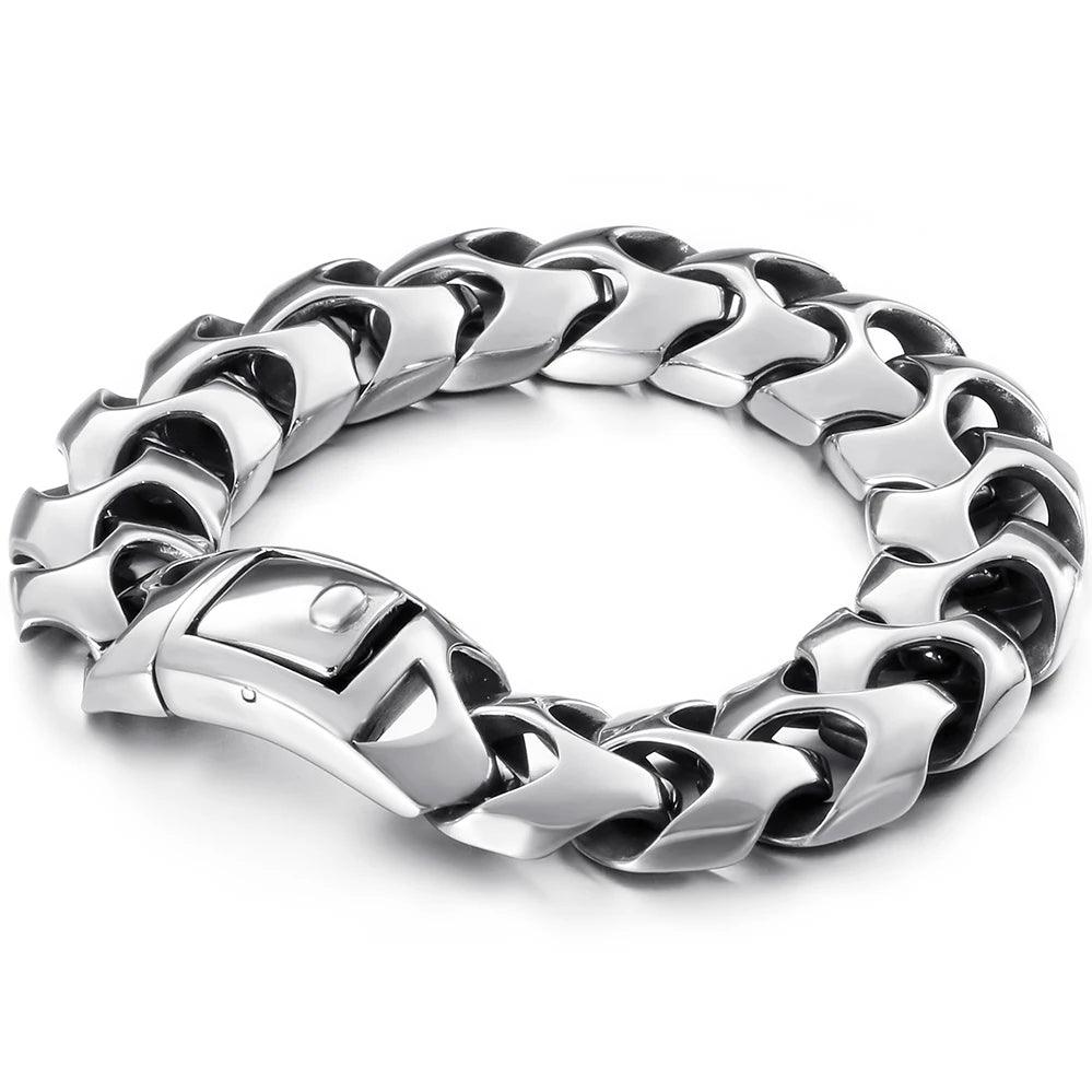 Heavy Stainless Steel Link Bracelet for Men - Buylaand