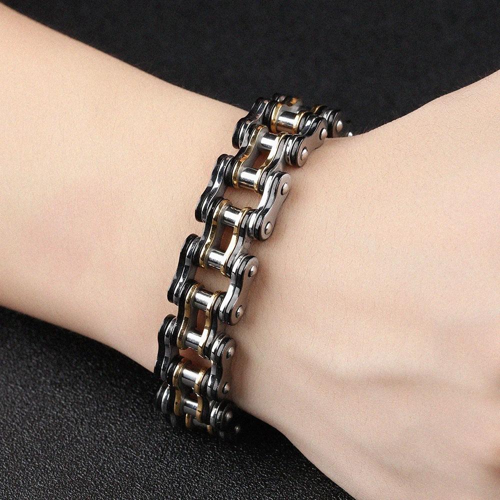 Stainless Steel 15mm Biker Link Bracelet - Buylaand