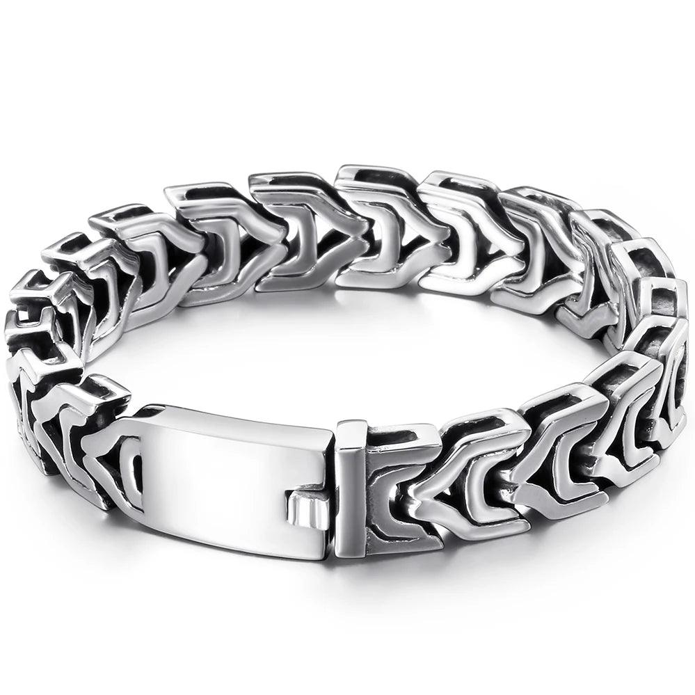 Heavy Stainless Steel Link Bracelet for Men - Buylaand