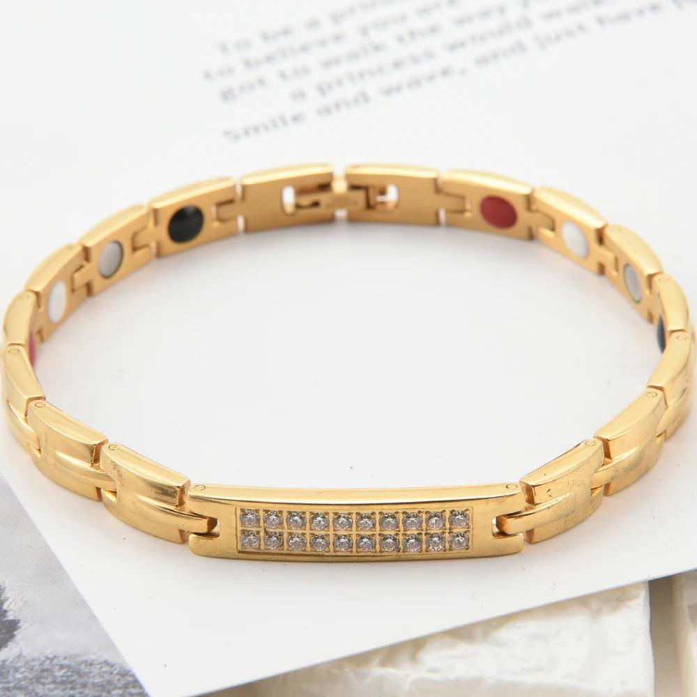 Stainless Steel Magnetic Therapy Bracelet For Women - Buylaand