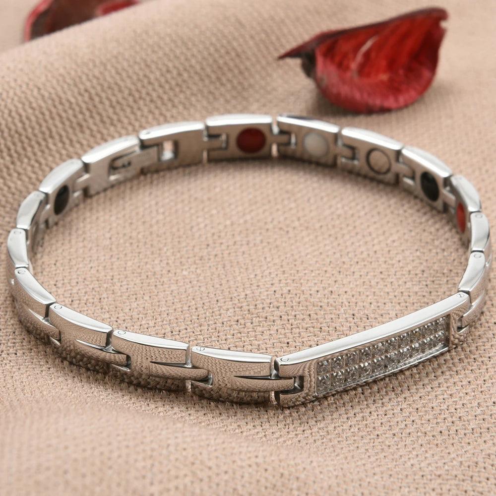 Stainless Steel Magnetic Therapy Bracelet For Women - Buylaand