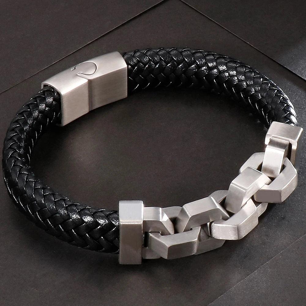 Stainless Steel & Leather Friendship Bracelets - Buylaand