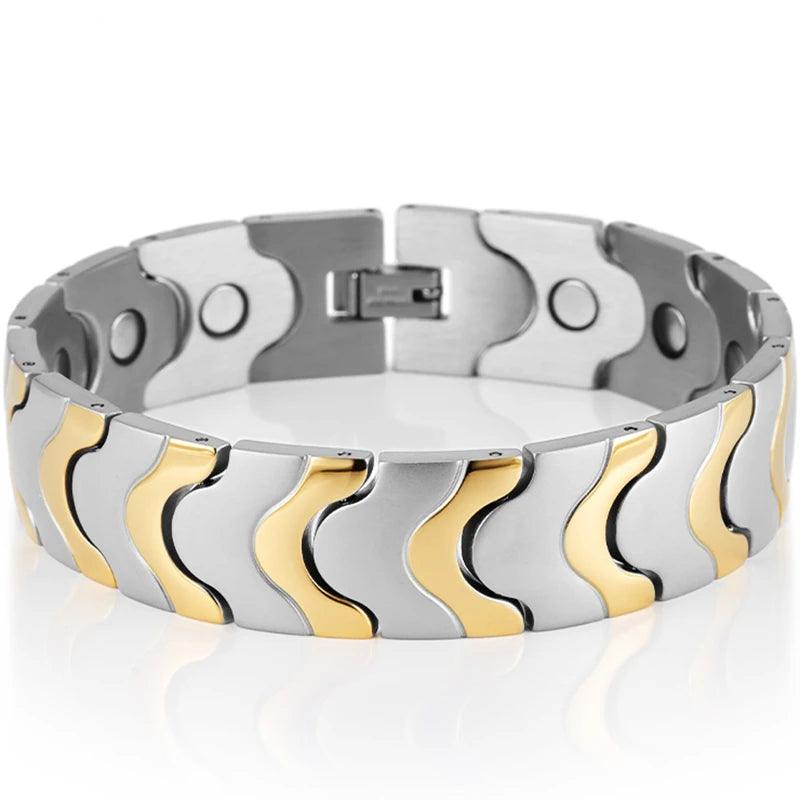 16mm Stainless Steel Magnetic Therapy Bracelet - Buylaand