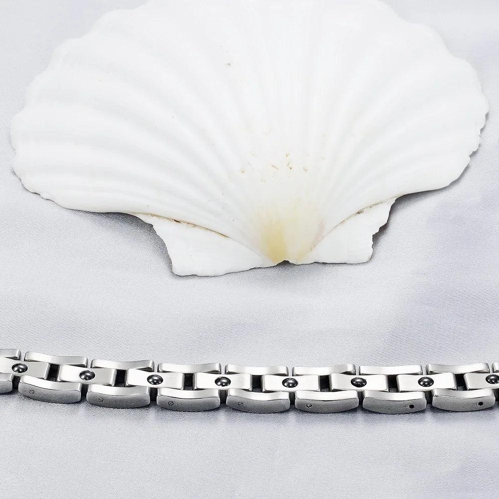 Therapeutic Vintage Stainless Steel Bracelet for Men - Buylaand