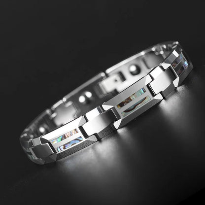 Good For Health Luxury Magnetic Black Ceramic Natural Shell Tungsten Bracelets Men & Women