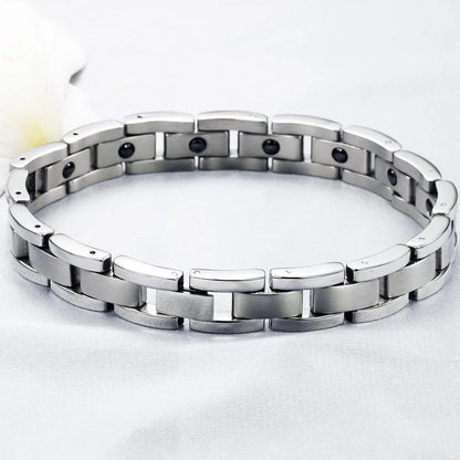 Therapeutic Vintage Stainless Steel Bracelet for Men - Buylaand