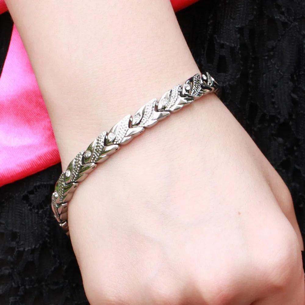 Magnetic Therapy Stainless Steel Women's Bracelet - Buylaand