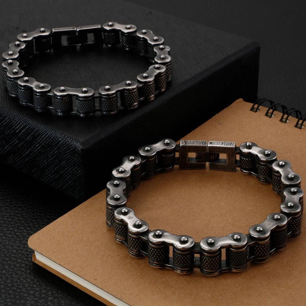 Retro Stainless Steel Motorcycle Chain Bracelet - Buylaand