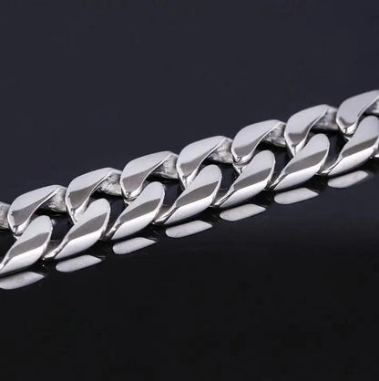 Men's 15MM Wide Stainless Steel Curb Chain Bracelet - Buylaand