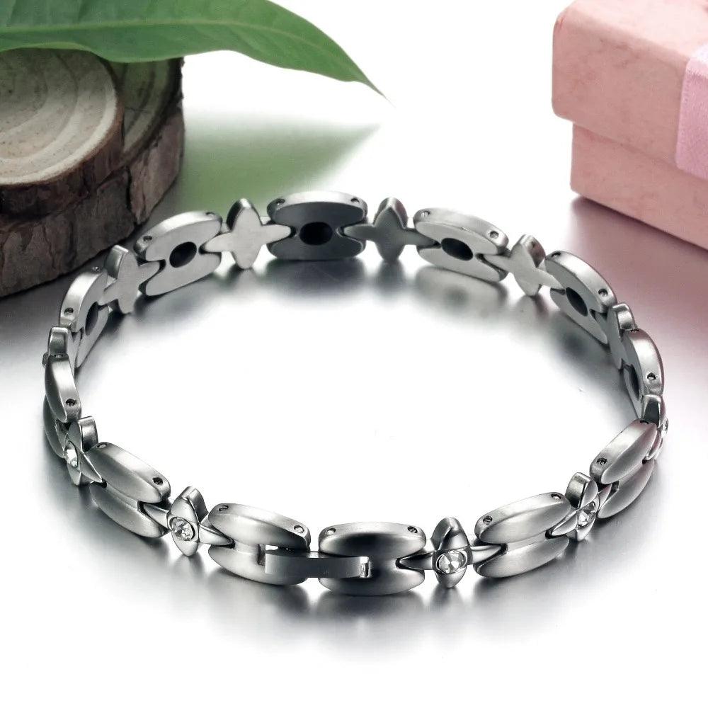 Stainless Steel Magnetic Therapy Bracelet for Women - Buylaand