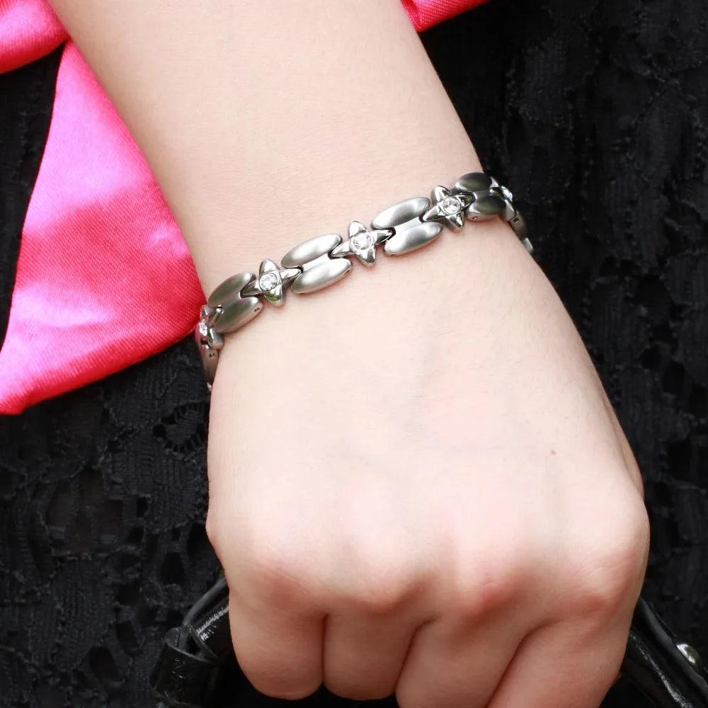 Stainless Steel Magnetic Therapy Bracelet for Women - Buylaand