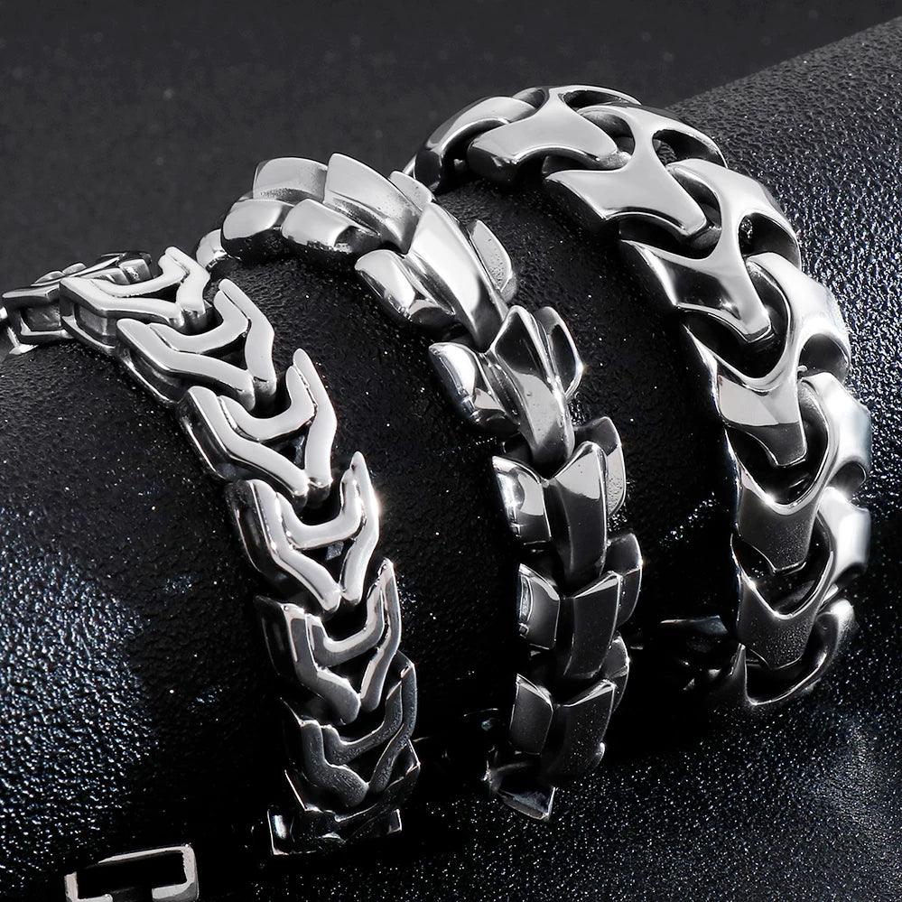 Heavy Stainless Steel Link Bracelet for Men - Buylaand