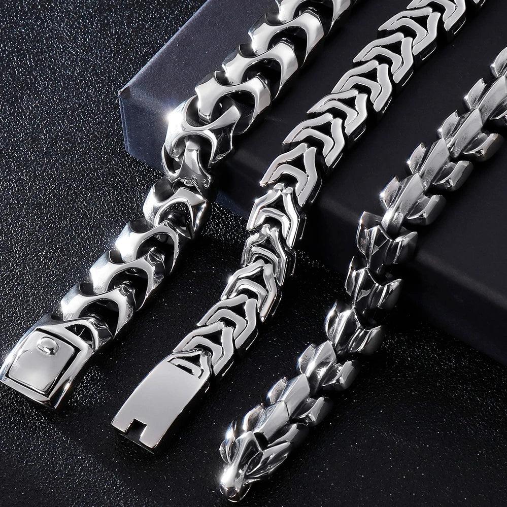 Heavy Stainless Steel Link Bracelet for Men - Buylaand