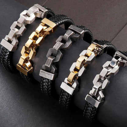 Stainless Steel & Leather Friendship Bracelets - Buylaand