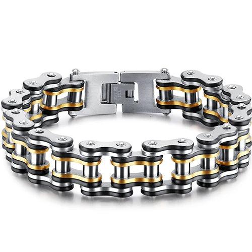 Stainless Steel 15mm Biker Link Bracelet - Buylaand