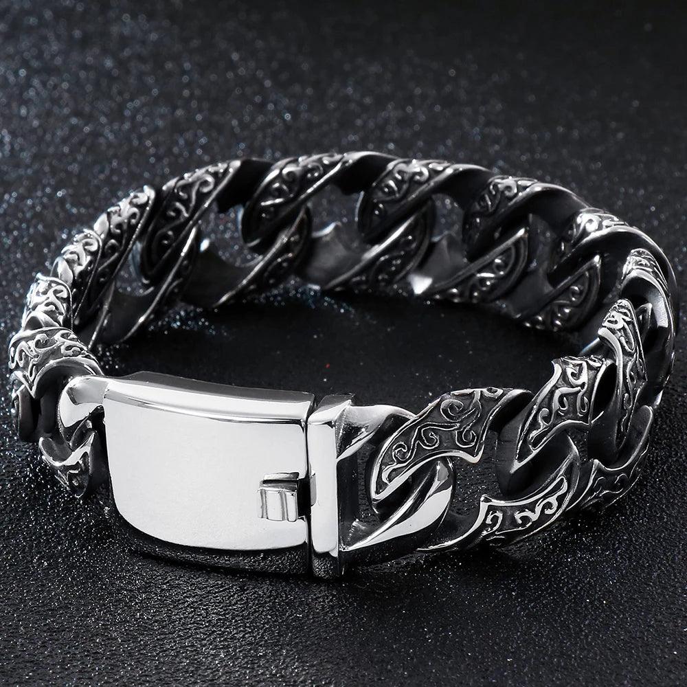 Heavy Stainless Steel Link Bracelet for Men - Buylaand