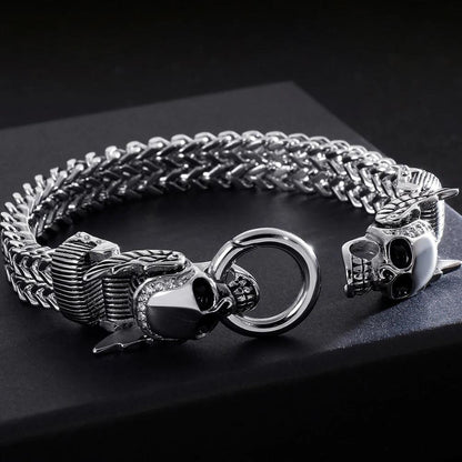 Gothic Skull Bracelet for Men - Punk Jewelry - Buylaand