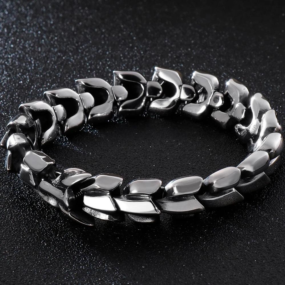 Heavy Stainless Steel Link Bracelet for Men - Buylaand