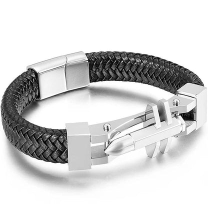 Men's Cross Leather Wrap Bracelet - Stylish Charm - Buylaand