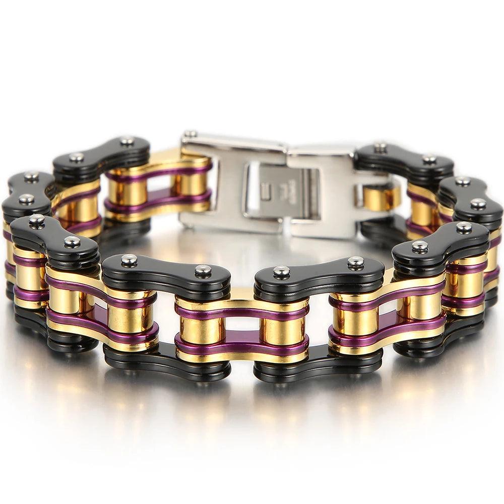 Men's 316L Stainless Steel Motorcycle Chain Bracelet - Buylaand