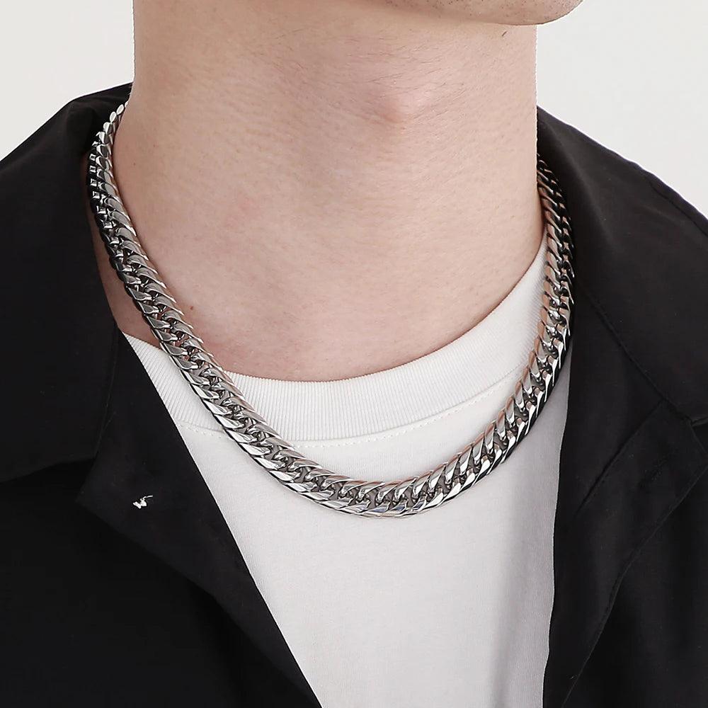 Gold Curb Chain Necklace for Men - 11MM Width - Buylaand