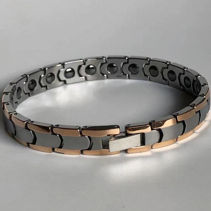 Luxury 9MM Rose Gold Tungsten Magnetic Bracelet - Waterproof - Buylaand