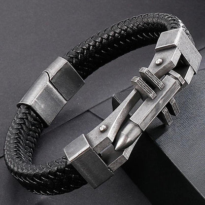 Men's Cross Leather Wrap Bracelet - Stylish Charm - Buylaand