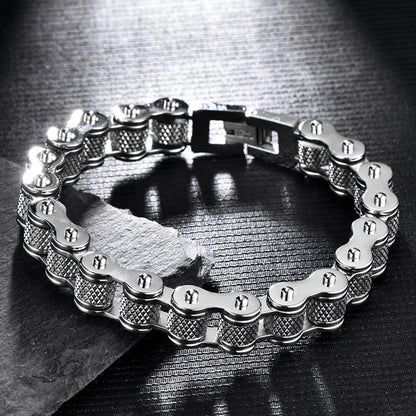 Punk Rock 11MM Width Stainless Steel Chain Bracelet - Buylaand