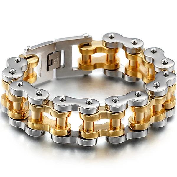 Punk Rock 22MM Stainless Steel Bike Chain Bracelet - Buylaand