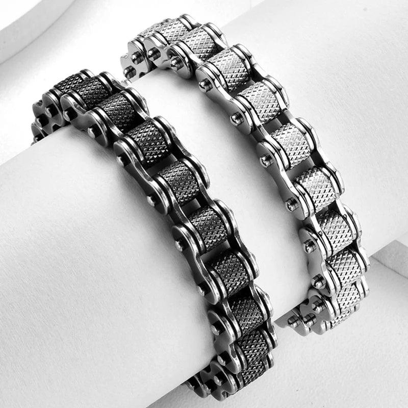 Punk Rock 11MM Width Stainless Steel Chain Bracelet - Buylaand