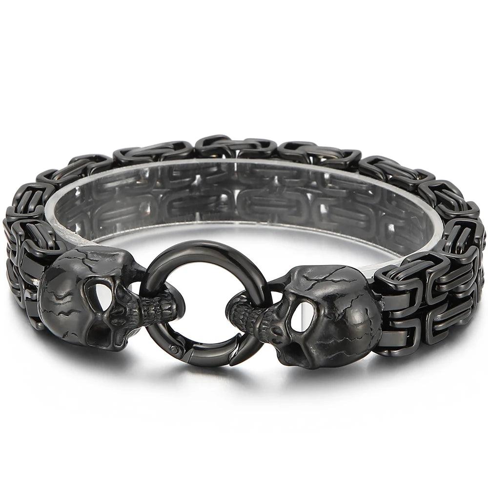 Gothic Stainless Steel Skull Charm Bracelet - Buylaand