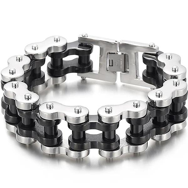 Punk Rock 22MM Stainless Steel Bike Chain Bracelet - Buylaand