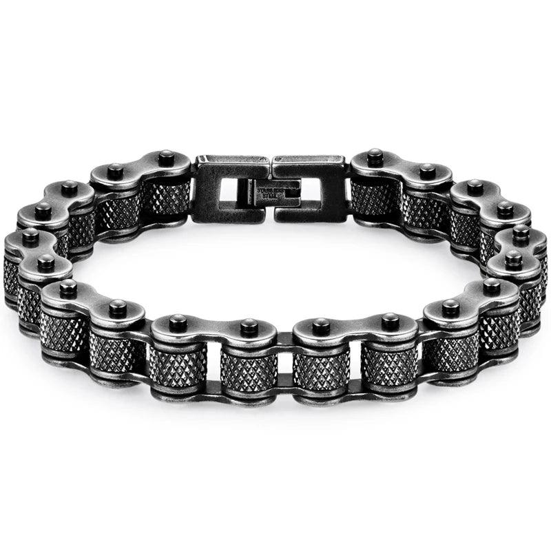 Punk Rock 11MM Width Stainless Steel Chain Bracelet - Buylaand