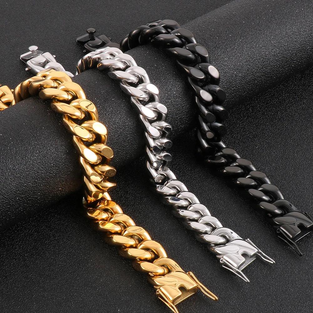 Stainless Steel Curb Chain & Bracelet for Men - Buylaand