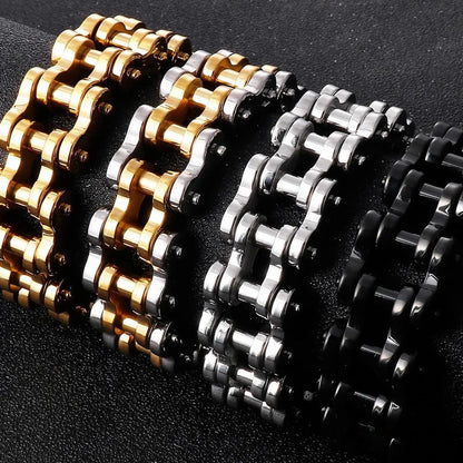 Punk Rock 22MM Stainless Steel Bike Chain Bracelet - Buylaand